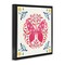 Stupell Industries Pink Folk Butterfly Floater Framed Canvas Wall Art Design by Yvette St. Amant
